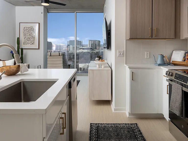 All new cabinets, calacatta gold quartz countertops and stainless steel appliances in renovated homes