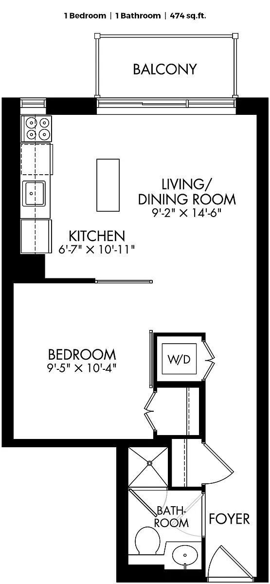 Floor plan 1 Bedroom