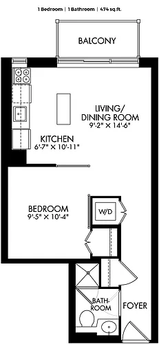 Floor plan 1 Bedroom