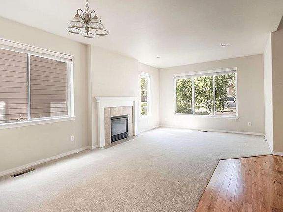Front entry, Living room and dining room