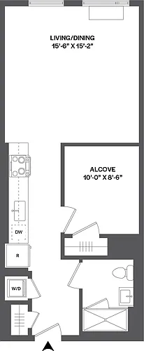 Floor plan Studio Alcove-J1A-2