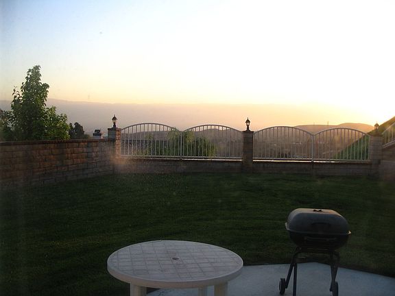 Sunset view from backyard