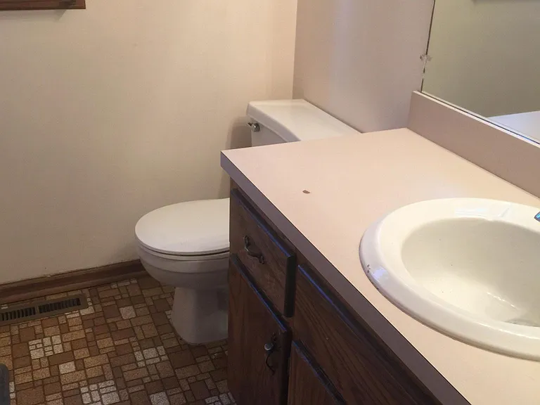 One of two upstairs bathrooms