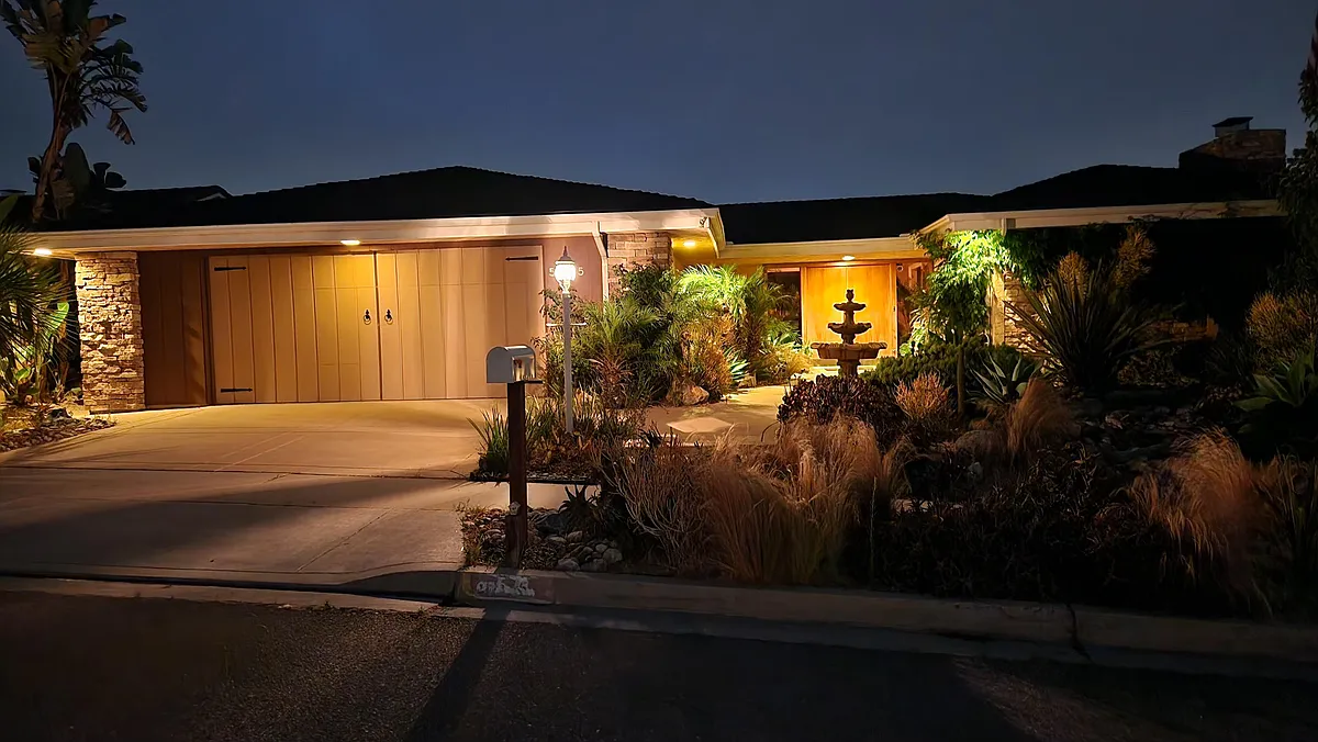 Front of house at night. - 5655 Rutgers Rd