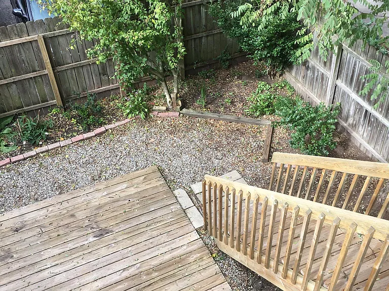 View looking down back stairs