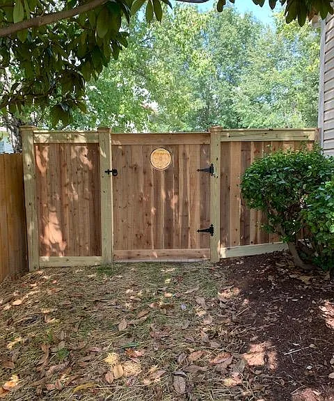 Gate opening to front yard