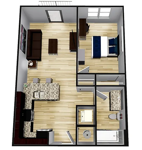 Floor plan B1 - 1X1