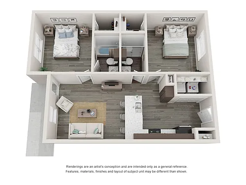 Floor plan LSWest 2 bed 2 bath