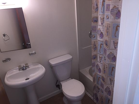 Shower and tub in bathroom