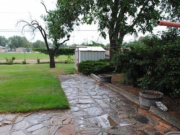 Backyard and walkway