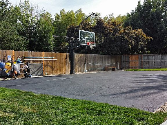 Asphalt basketball court