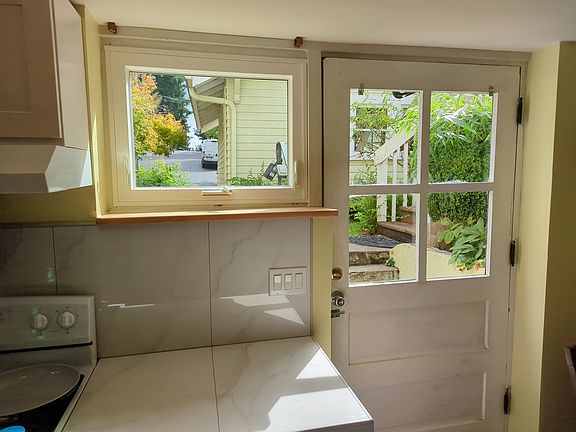 looking out the front door