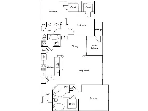Floor plan Pontchartrain with 2-Car Garag