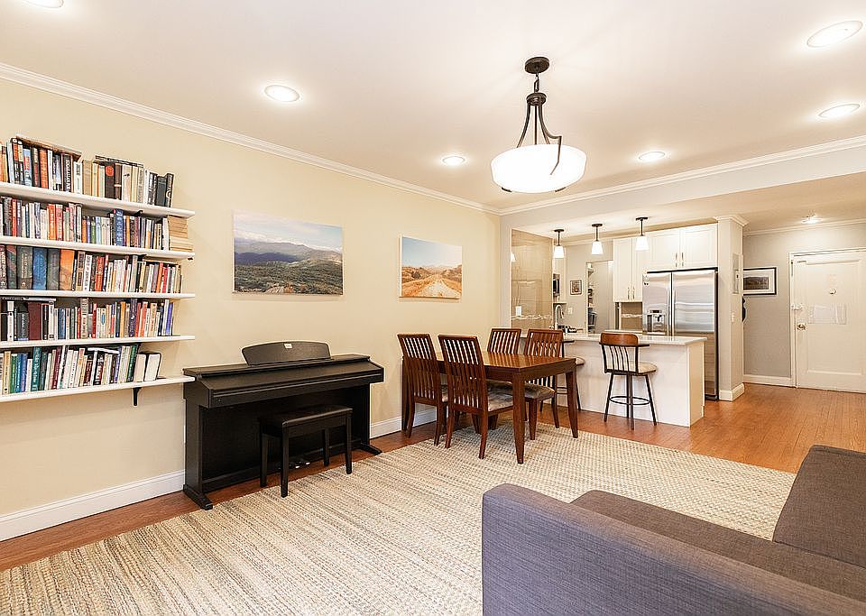 Open living, dining, kitchen