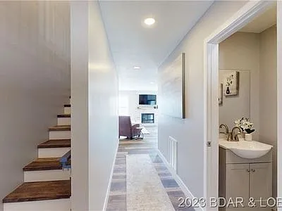 Front entry and powder room