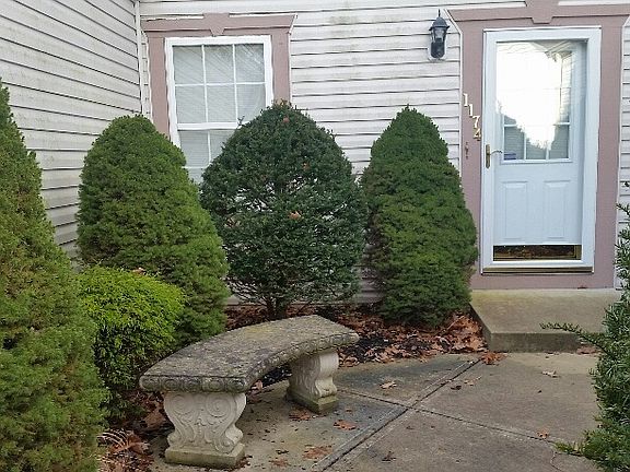 Private front garden at entry