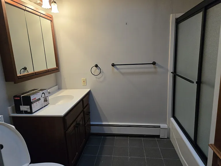 Upstairs bathroom with new fixtures