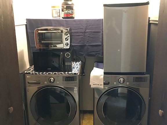Kitchenette - featuring new toaster, microwave, and refriger