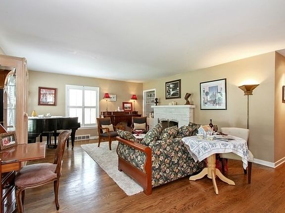 Living room with fireplace