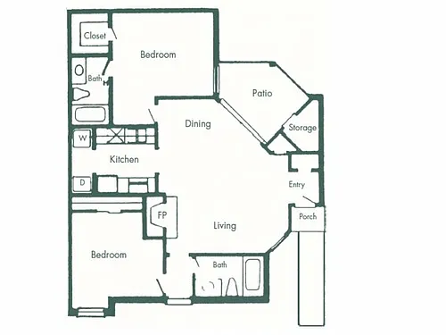 Floor plan Two Bed Two Bath