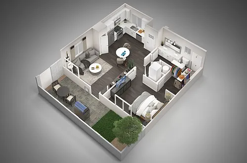 Floor plan 1 Bedroom, 1 Bathroom