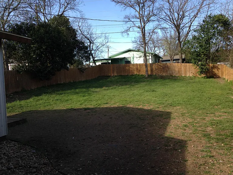 Fenced backyard