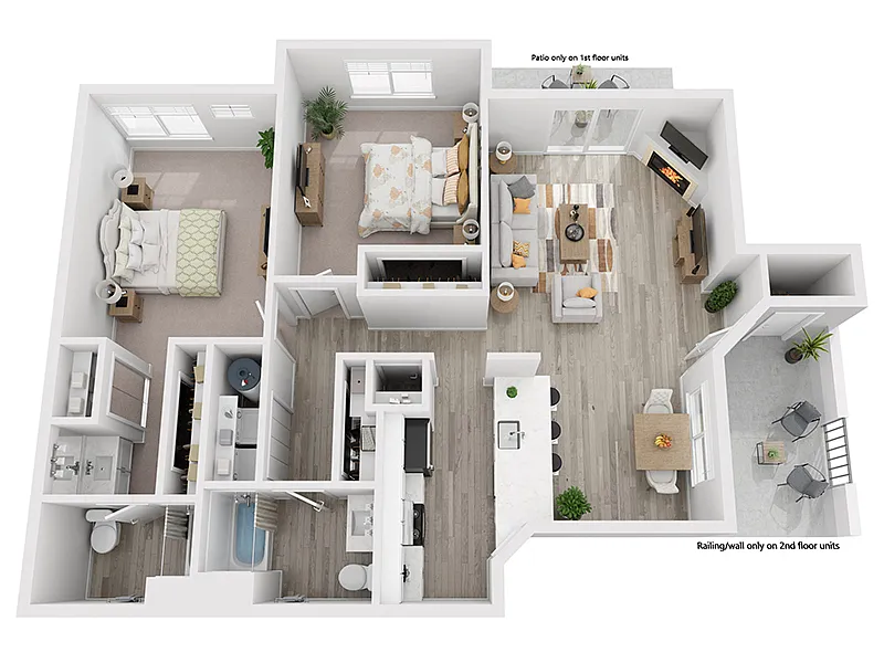 Floor plan 2 Bedroom - Large