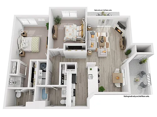 Floor plan 2 Bedroom - Large