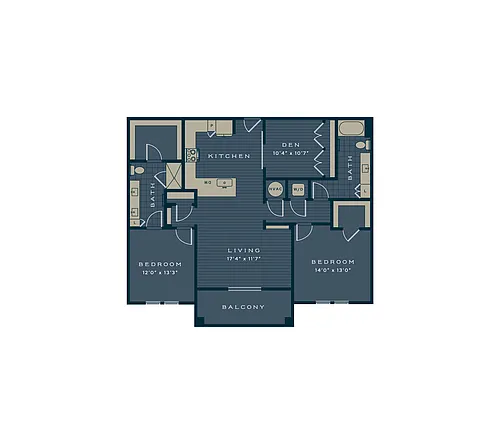 Floor plan The Green | 2 Bed | 2 Bath | Signature