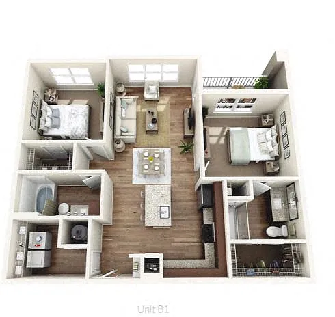 Floor plan B1 2 Bedroom