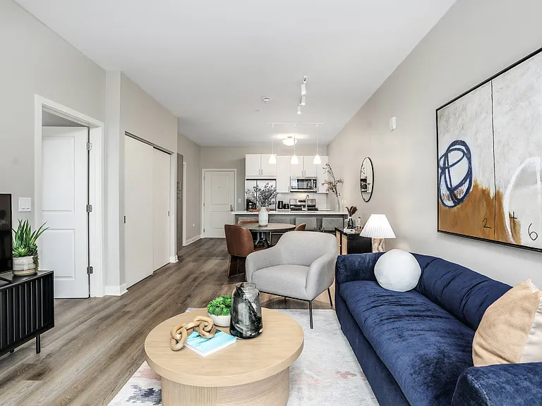 Phase II (1100 Broadway) Living Room and Kitchen