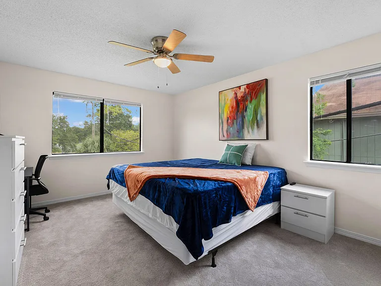 King bed with walk in closet and private bath