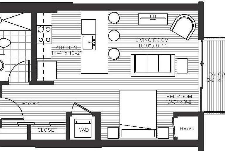 Ellipse on Excelsior and E2 - E2 - Carbon - 1 Beds - 1 Baths - 493 Sq. ft.