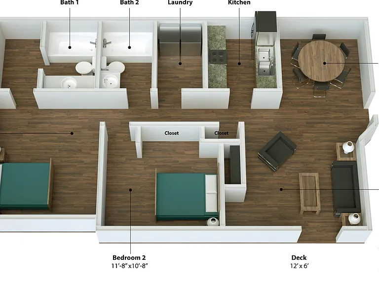 Two Bedroom Floor Plan