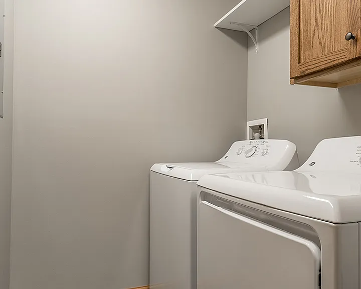 Each of our homes includes a full size washer and dryer for maximum convenience!