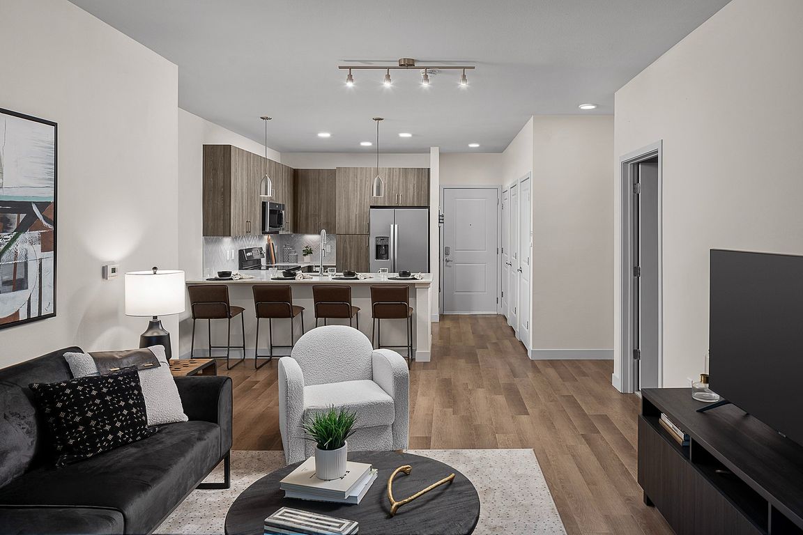 Open Floorplan View of Living Room and Kitchen