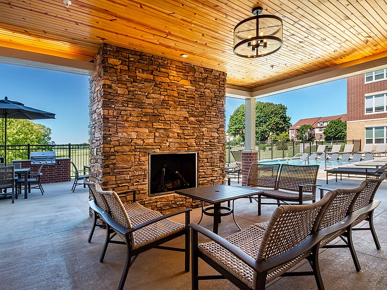 Grilling Patio with Outdoor Fireplace