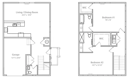 Floor plan Townhouse - End Unit