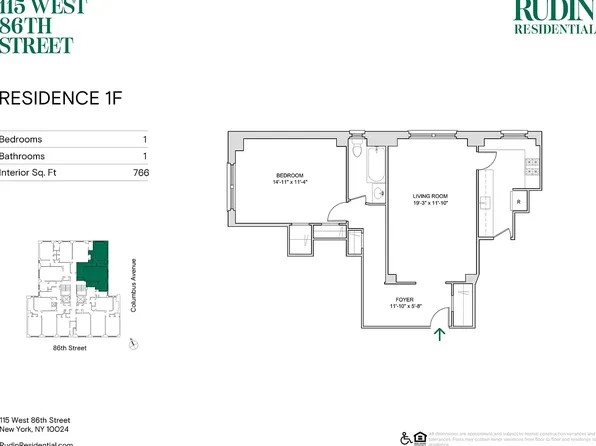 115 W 86th St #1F, New York, NY 10024