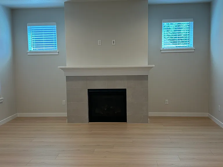 Gas fireplace in living area