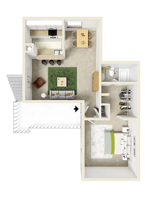 Floor plan One Bedroom B