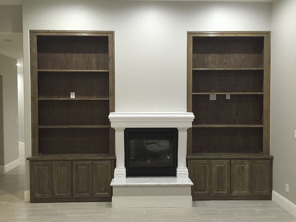 Optional Upgraded Fireplace with Library Shelf Book Ends
