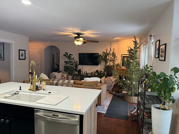 kitchen and living room