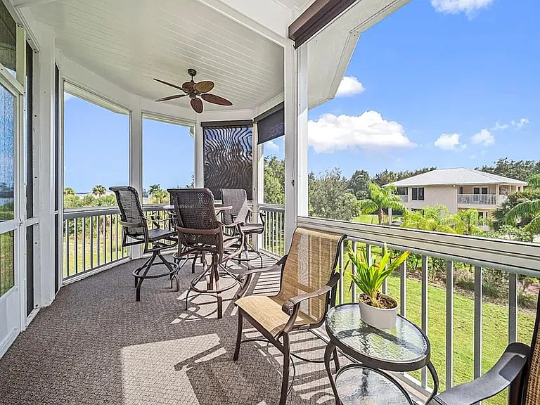 Screen porch with river view
