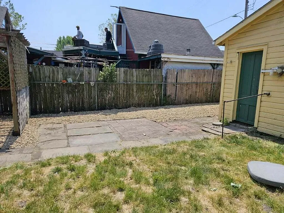 Shared fenced in backyard