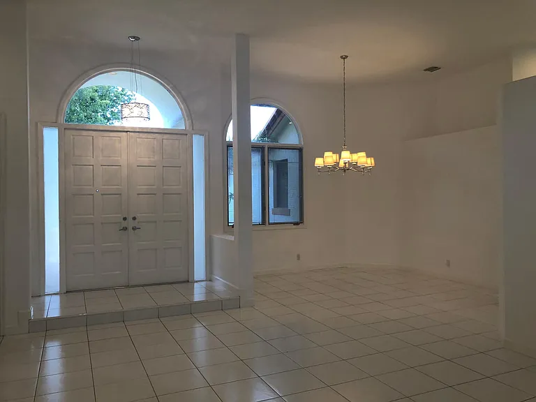 Dining room and front door from living room