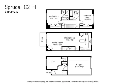 Floor plan Two Bedroom Spruce I C2TH