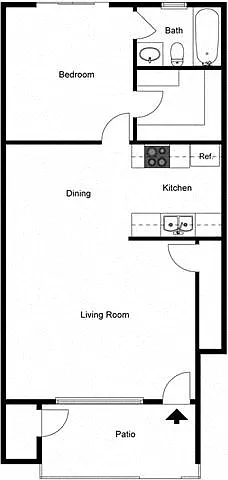 Floor plan 1 Bedroom 1 Bath