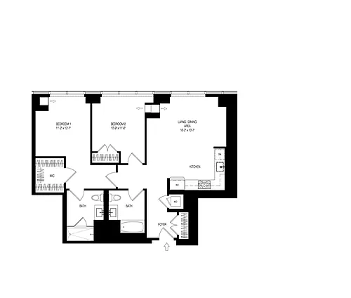Floor plan 100 Park 2 Bed 2 Bath