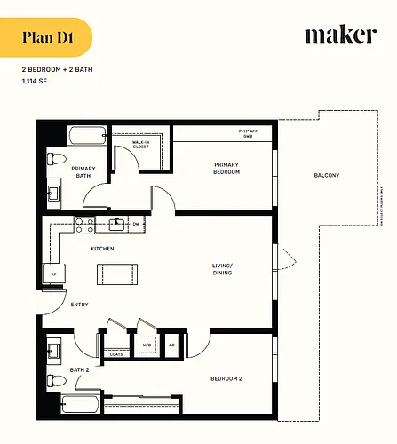 Floor plan Two Bedroom